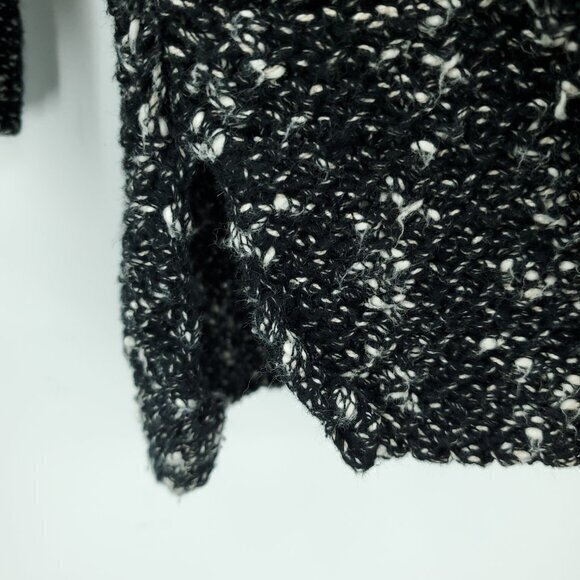 Helmut Lang Textured Cotton/Linen Scoop Neck 3/4 Sleeve Sweater S Black/White - Picture 9 of 16